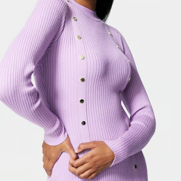 BeBe Purple Rose Maxi Dress - Size L - Picture 2 of 4